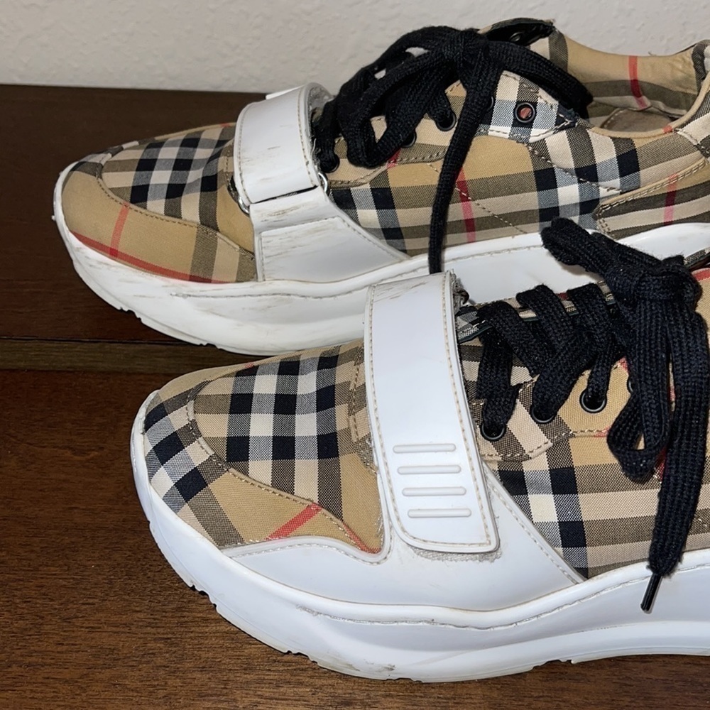 BURBERRY Vintage Check Chunky Platform Sneakers Sz. 9/39 - Picture 8 of 17